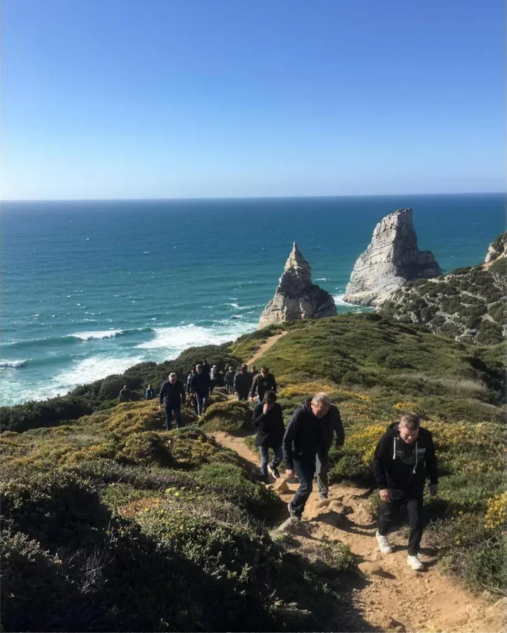 The Vorwerk group on the cliffs above Ursa beach