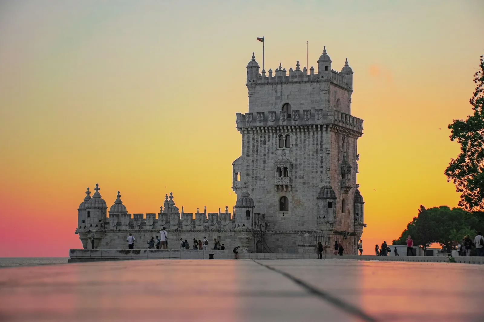 La Torre de Belém, en Lisboa, al atardecer